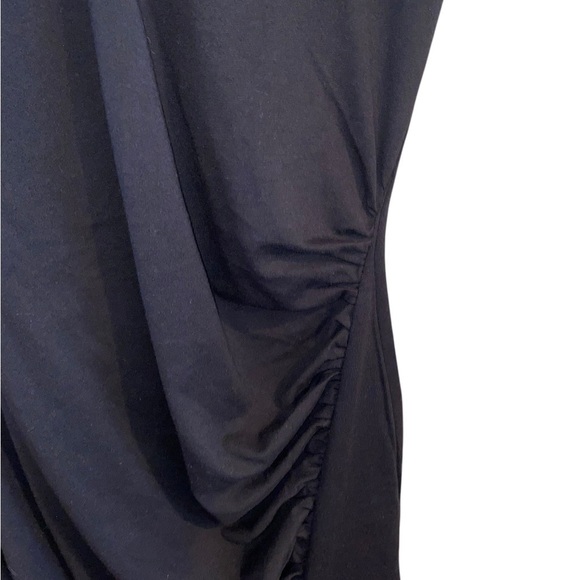 Circus NY black Kendal Mini Cinched Tee Slit Dress Fitted body con LBD casual - Picture 6 of 9